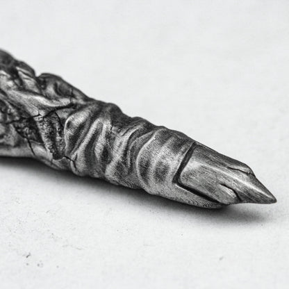 Devil Finger Necklace-Silver Necklace-Hand-Cast Jewelry-One Finger Pendant-Oxidation Jewelry-