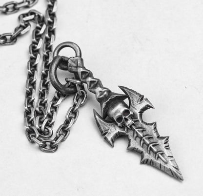 Dagger Pendant - Pointed Knife Necklace - Silver Dagger Pendant - Antique Silver Jewelry - Gothic Gifts - Sword Necklace