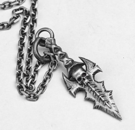 Dagger Pendant - Pointed Knife Necklace - Silver Dagger Pendant - Antique Silver Jewelry - Gothic Gifts - Sword Necklace