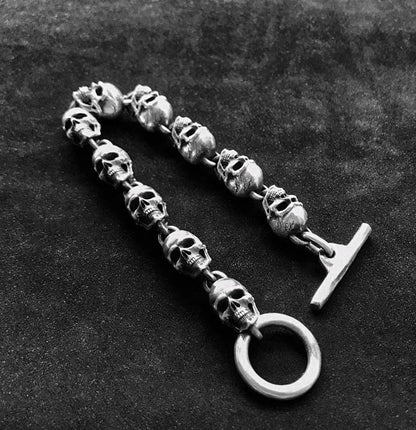 Men's Bracelet - Skull Silver Bracelet - Skull - Silver Skull - Silver Jewelry.