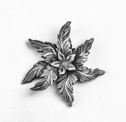 Hell Flower Jewelry - Ghostly Soul Flower Silver Pendant - Unisex Necklace - Sterling Silver Vintage Jewelry - Decorative Necklace