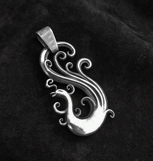 Phoenix Silver Pendant - Unisex Jewelry - Sterling Silver Phoenix Necklace - Couple Sterling Silver Necklace