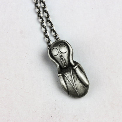 925 Silver Edvard Munch Scream Pendant Necklace Handmade  Unique Cool Silver Van Gogh Painting Edvard Munch Scream Pendant Necklace