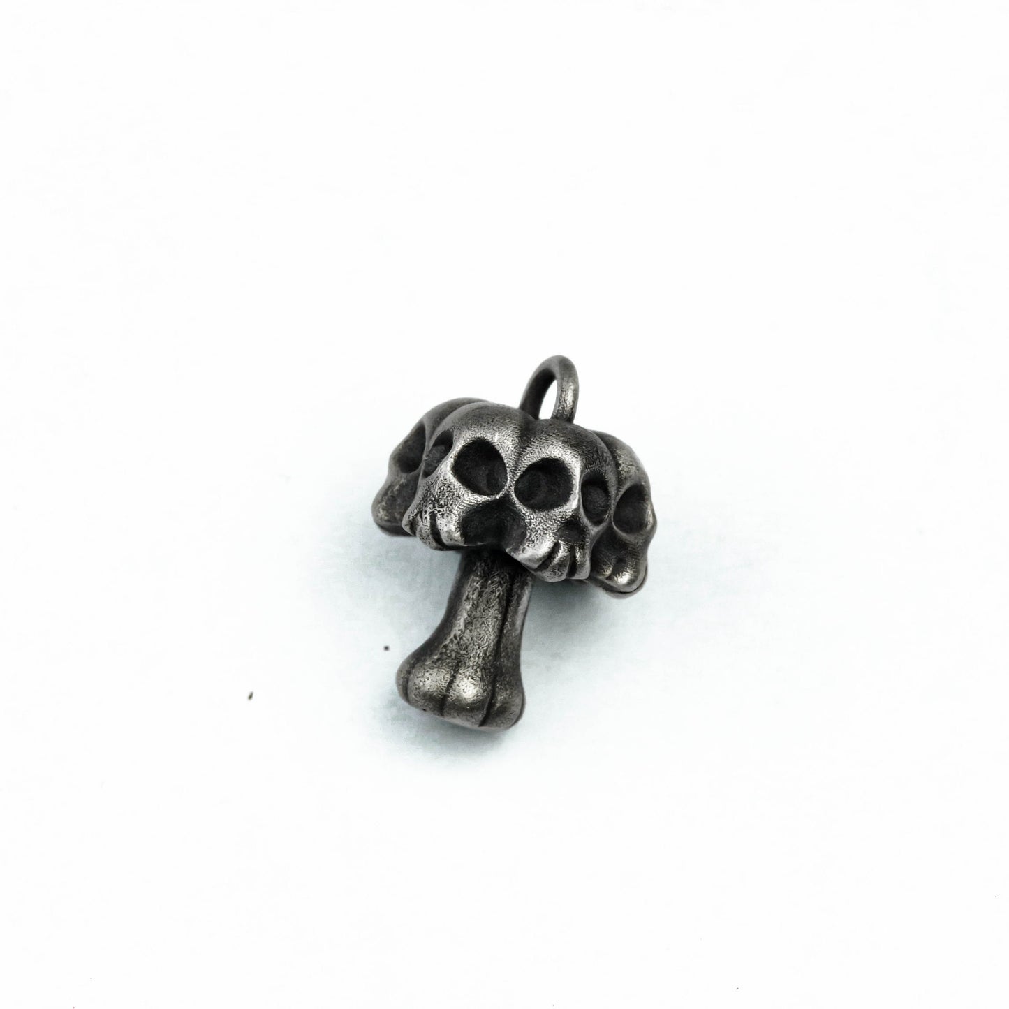 925 silver skull and mushroom pendant, poisonous mushroom pendant, mushroom genie pendant