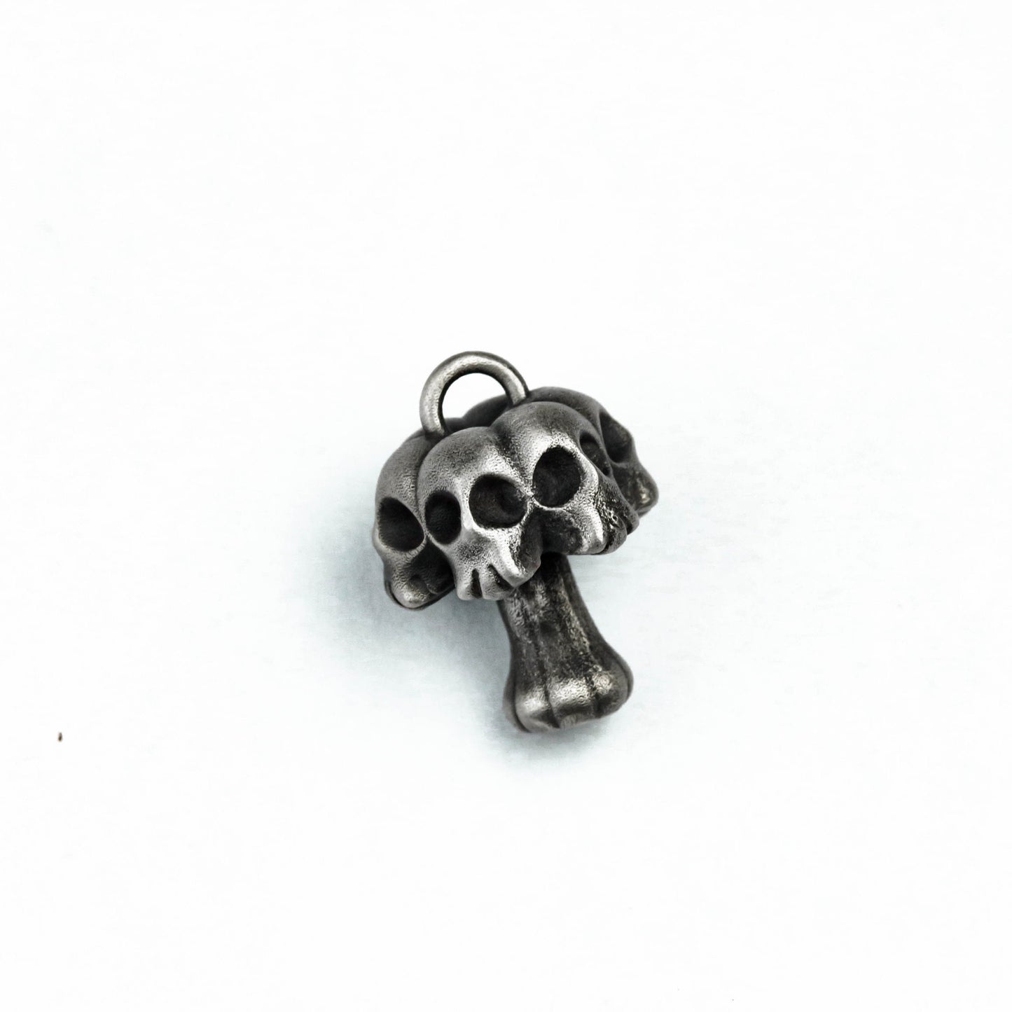 925 silver skull and mushroom pendant, poisonous mushroom pendant, mushroom genie pendant