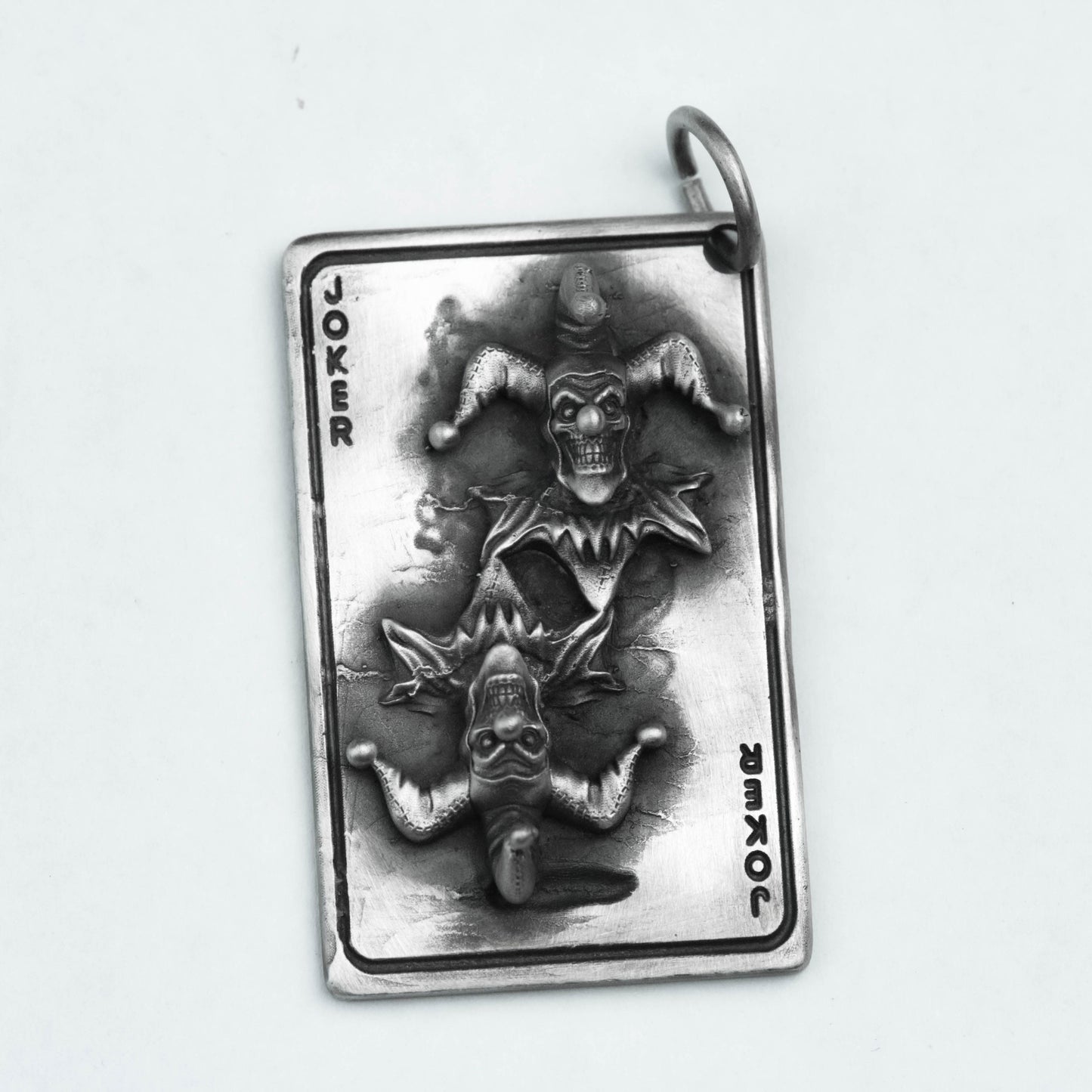 925 silver joker playing card necklace, big king, small king, ghost card pendant