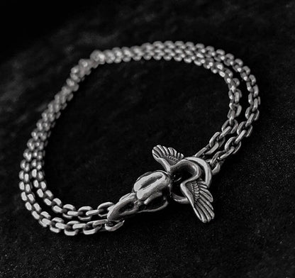 4mm Taijiao Chain-Sun God Bird Pendant-Sun God Bird Necklace-Silver Sweater Chain-Personality Gothic Necklace Unisex Necklace.