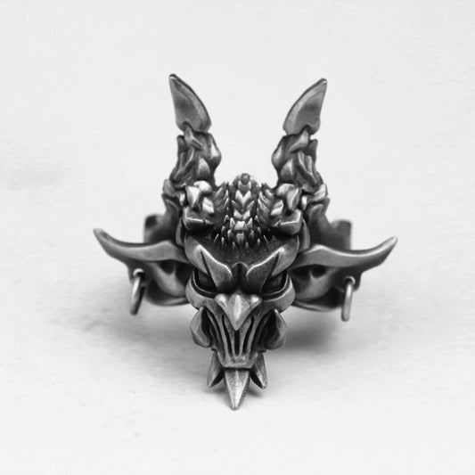 Screaming gargoyle 925 Silver Ring, Gothic Bat Ring Screaming  Halloween silver Jewelry