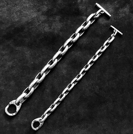 9mm12mm Simple Bracelet - Polished Refined Sterling Silver Bracelet - Couple OT Sterling Silver Handmade Bracelet - Love Gift.
