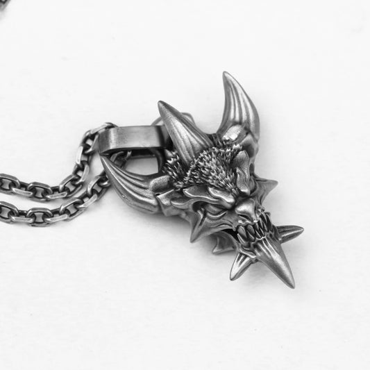 Gargoyle Bat 925 Silver Pendant Necklace, Vampire Necklace, Monster Necklace Pendant, Gift Pendant