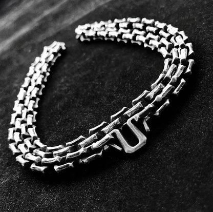 10mm angular necklace-silver chain-silver pendant-silver necklace-men's silver chain-adjustable size jewelry.
