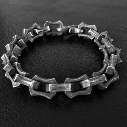 European and American 12mm Too Angle Bracelet - Silver Bracelet - Personalized Jewelry - Silver Men's Bracelet - Gift for Minimalists.