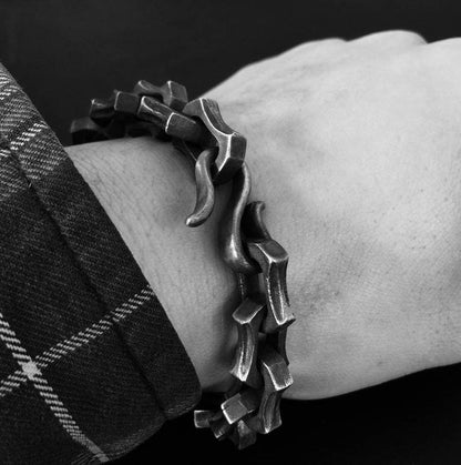 European and American 12mm Too Angle Bracelet - Silver Bracelet - Personalized Jewelry - Silver Men's Bracelet - Gift for Minimalists.