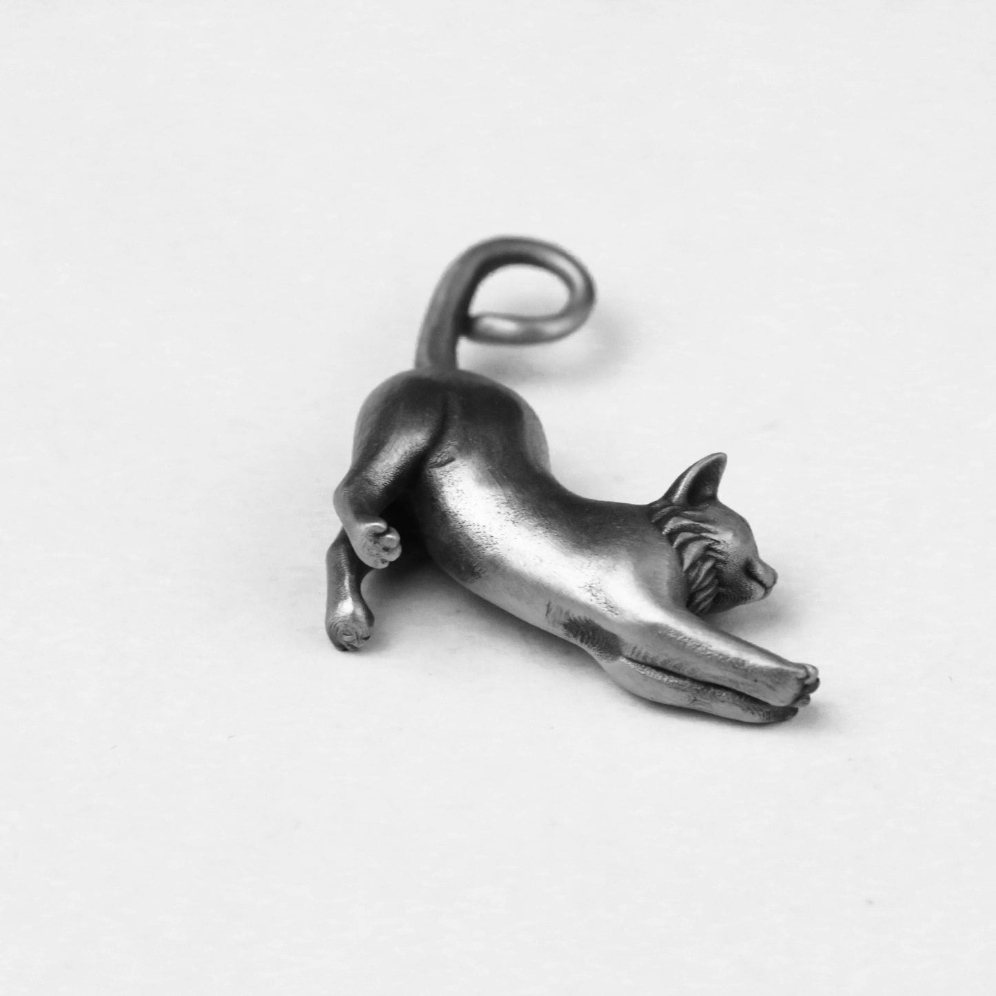 925 silver lazy cat pendant, stretched out cat jewellery, women's jewellery