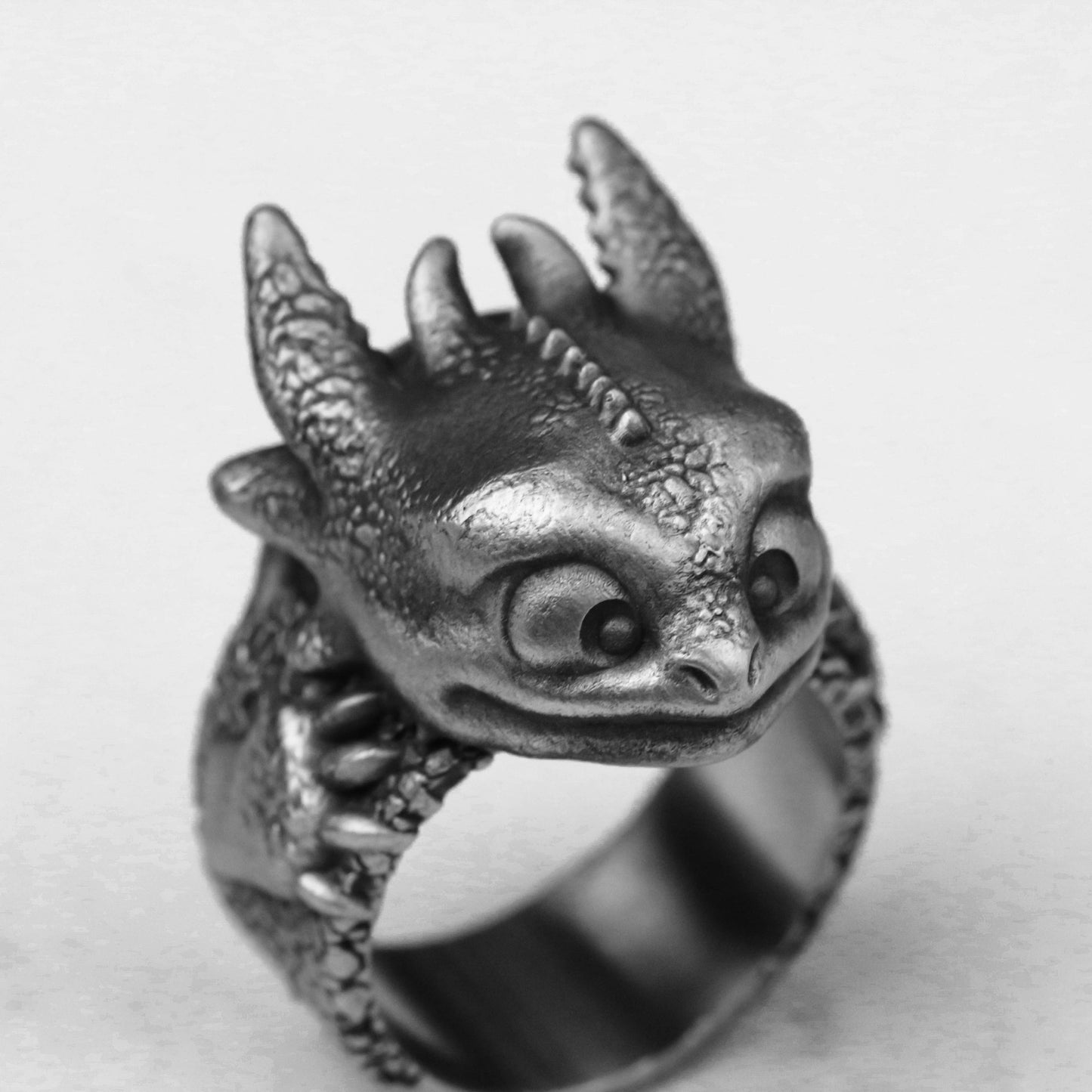 925 silver dragon ring, toothless night evil ring, brass dragon training master jewelry