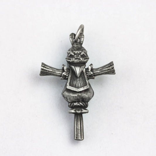 925 silver scarecrow charm, Wizard of Oz, autumn ornament, Halloween charm