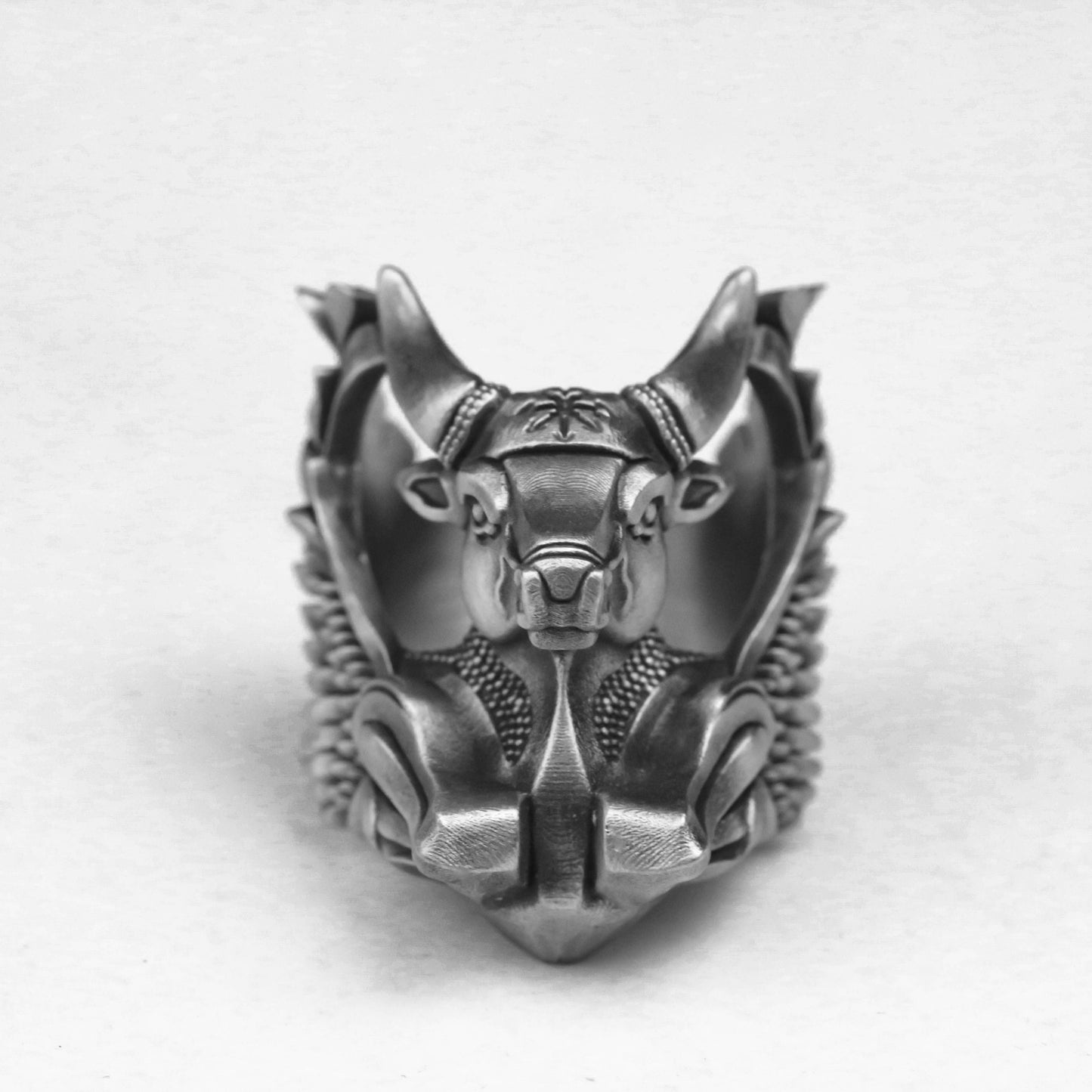 925 silver Persian bull god ring Bison ring, bull ring, men's bull ring, bullfighting jewelry, handsome bull