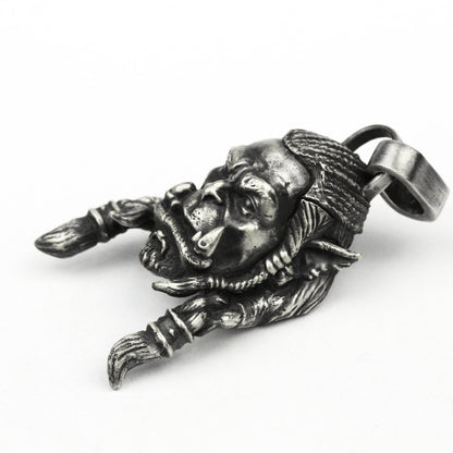 Orc Warrior Tribal Pendant - Artisan Silver MMORPG Inspired Jewelry