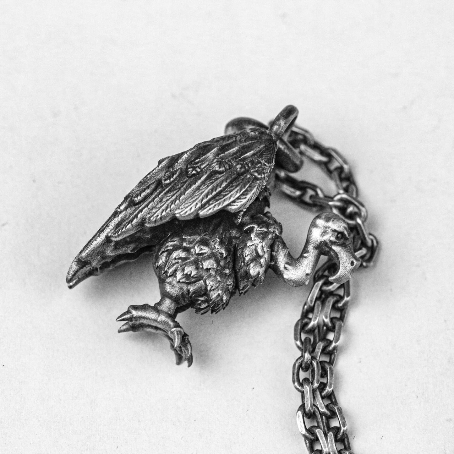 Vulture Silver Pendant - Condor Necklace - Men's Jewelry - Angel Silver Pendant - Gift For Him - Everyday Pendant - Personalized Jewelry