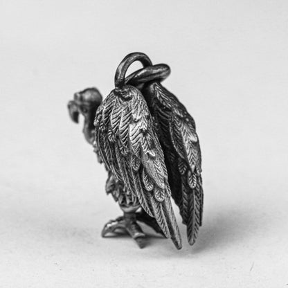Vulture Silver Pendant - Condor Necklace - Men's Jewelry - Angel Silver Pendant - Gift For Him - Everyday Pendant - Personalized Jewelry