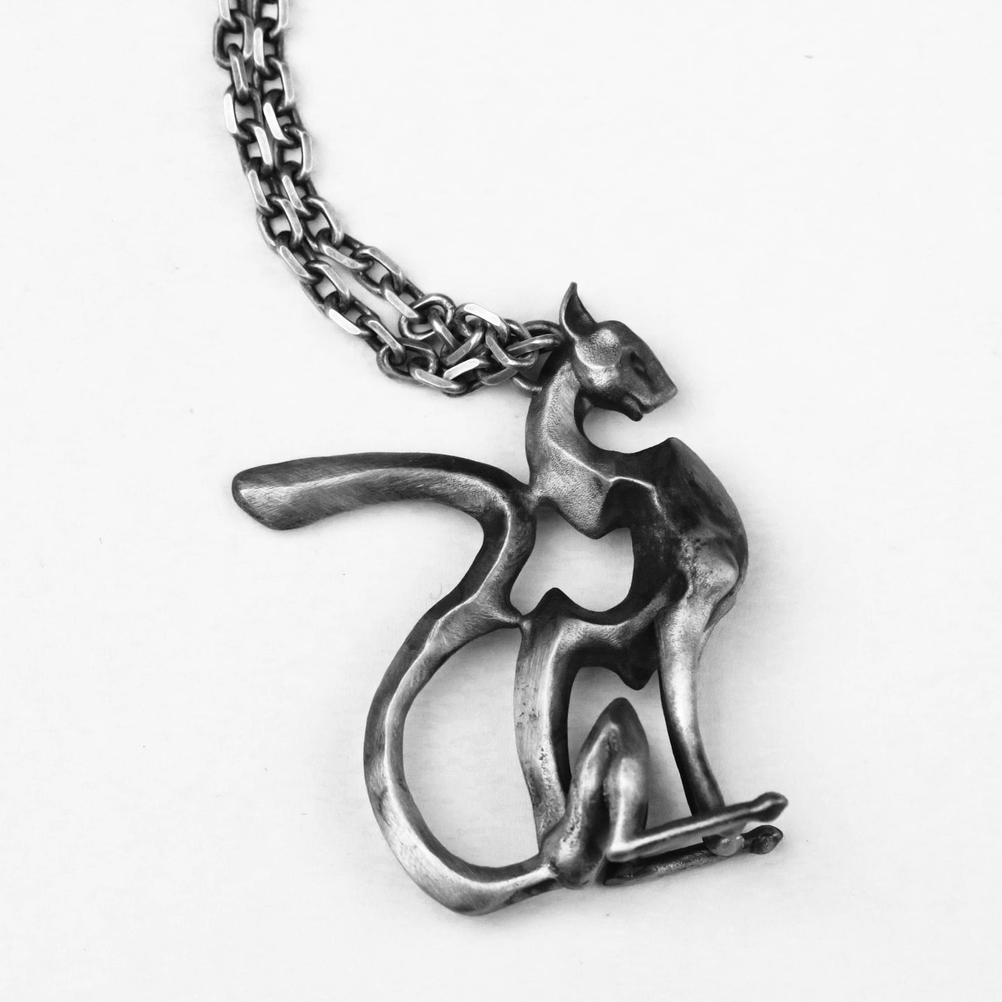 925 silver cat pendant, cat siren jewellery, abstract cat pendant women's jewellery