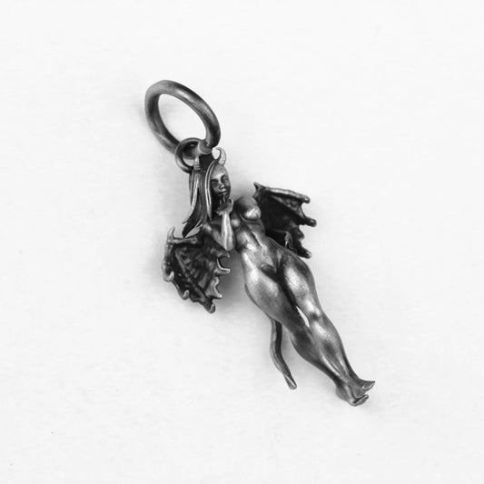 925 silver Demon pendant Retro Evil Angel Wings Pendant Necklace  Demon Fallen Angel Goddess Gothic Wings Guardian Angel With Wings Jewelry