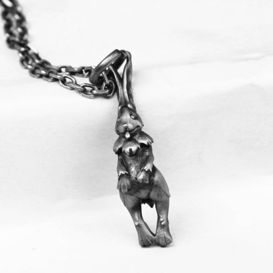 925 Silver Standing Rabbit Pendant, Long Ear Rabbit Pendant, Mr. Magic Rabbit Pendant