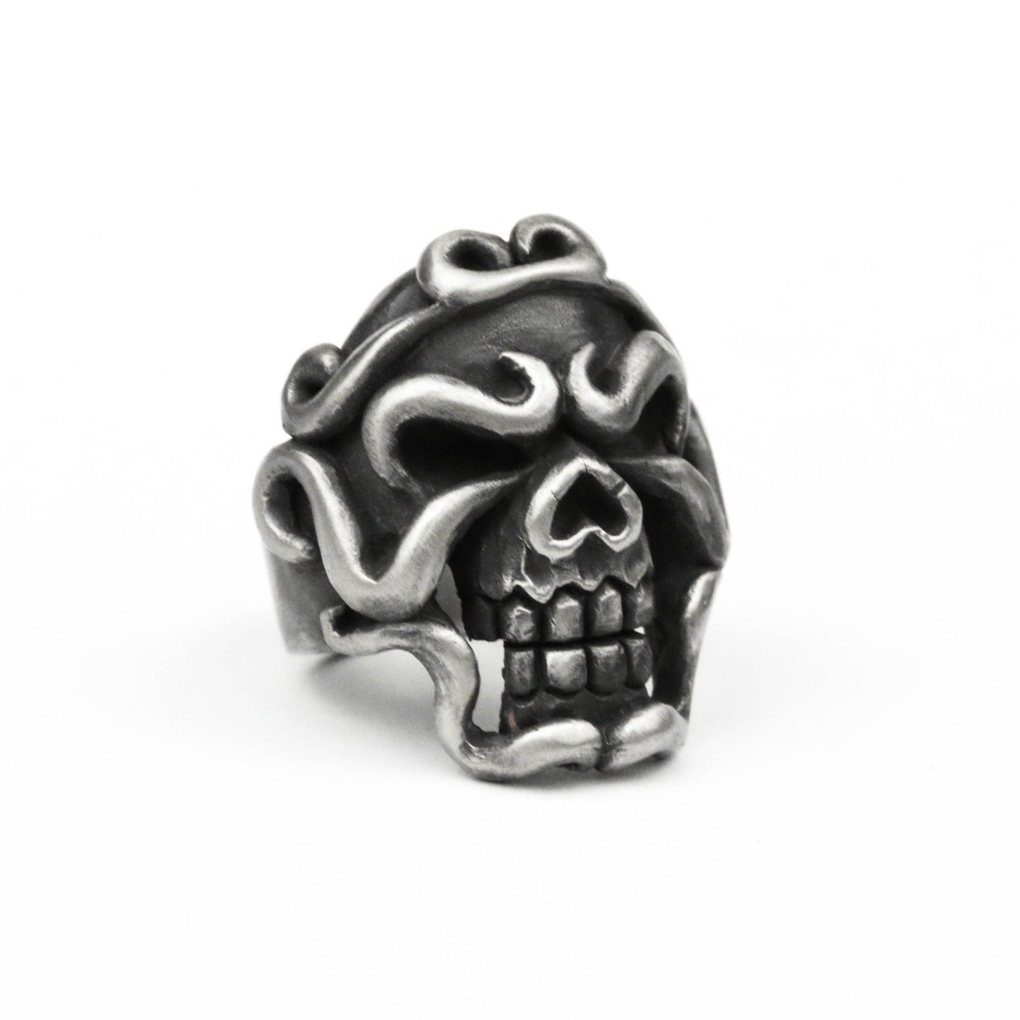 925 silver Skull ring, Monkey King skull ring, Journey to the West skull ring, dark Wukong ring