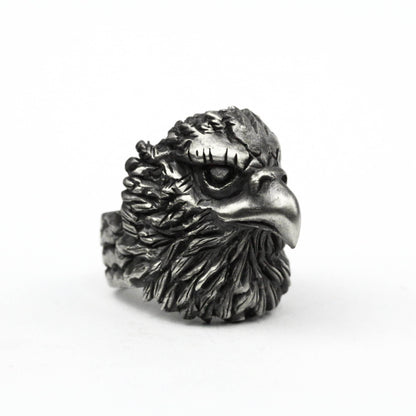 925 silver Eagle ring, men's eagle ring, condor ring, eagle head ring