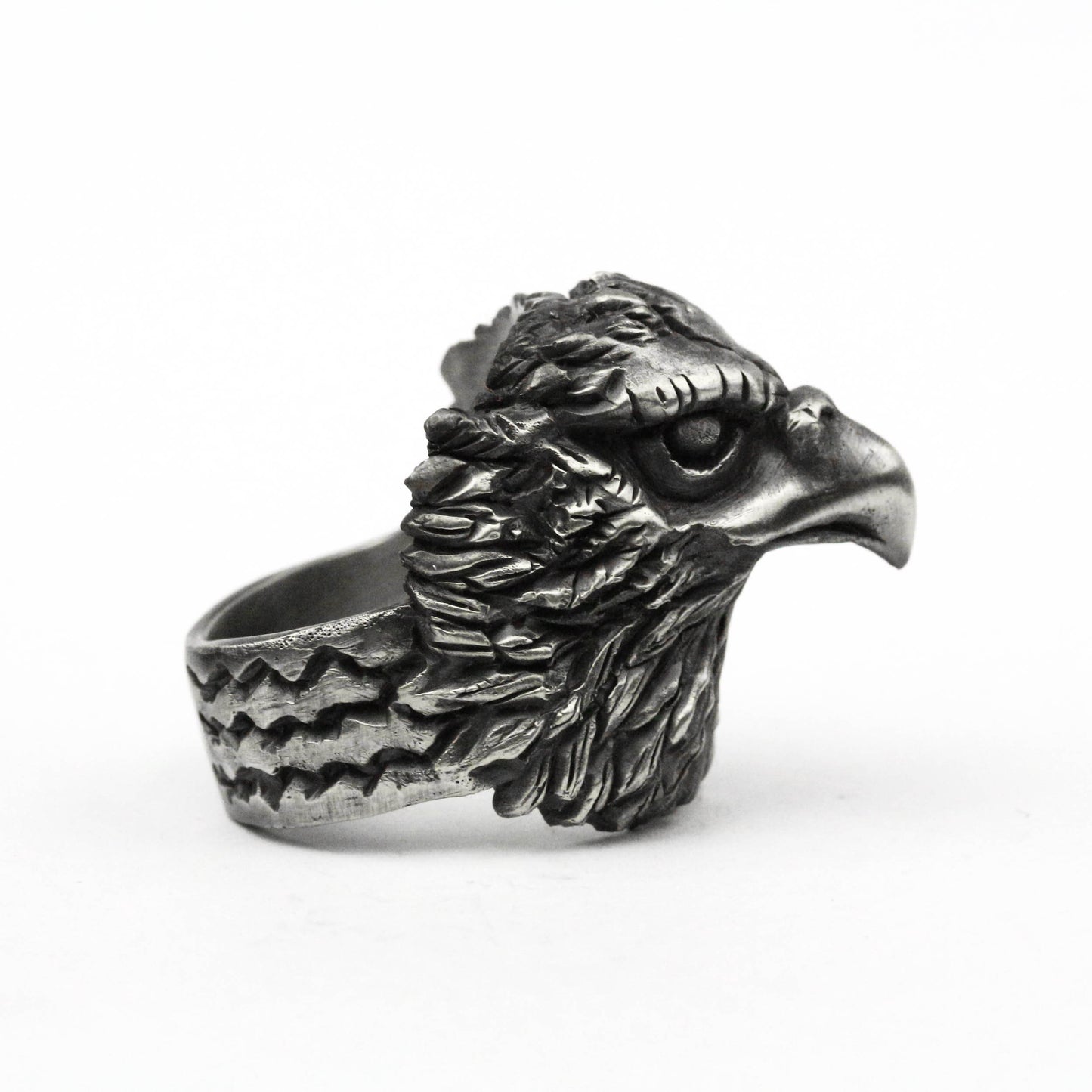 925 silver Eagle ring, men's eagle ring, condor ring, eagle head ring