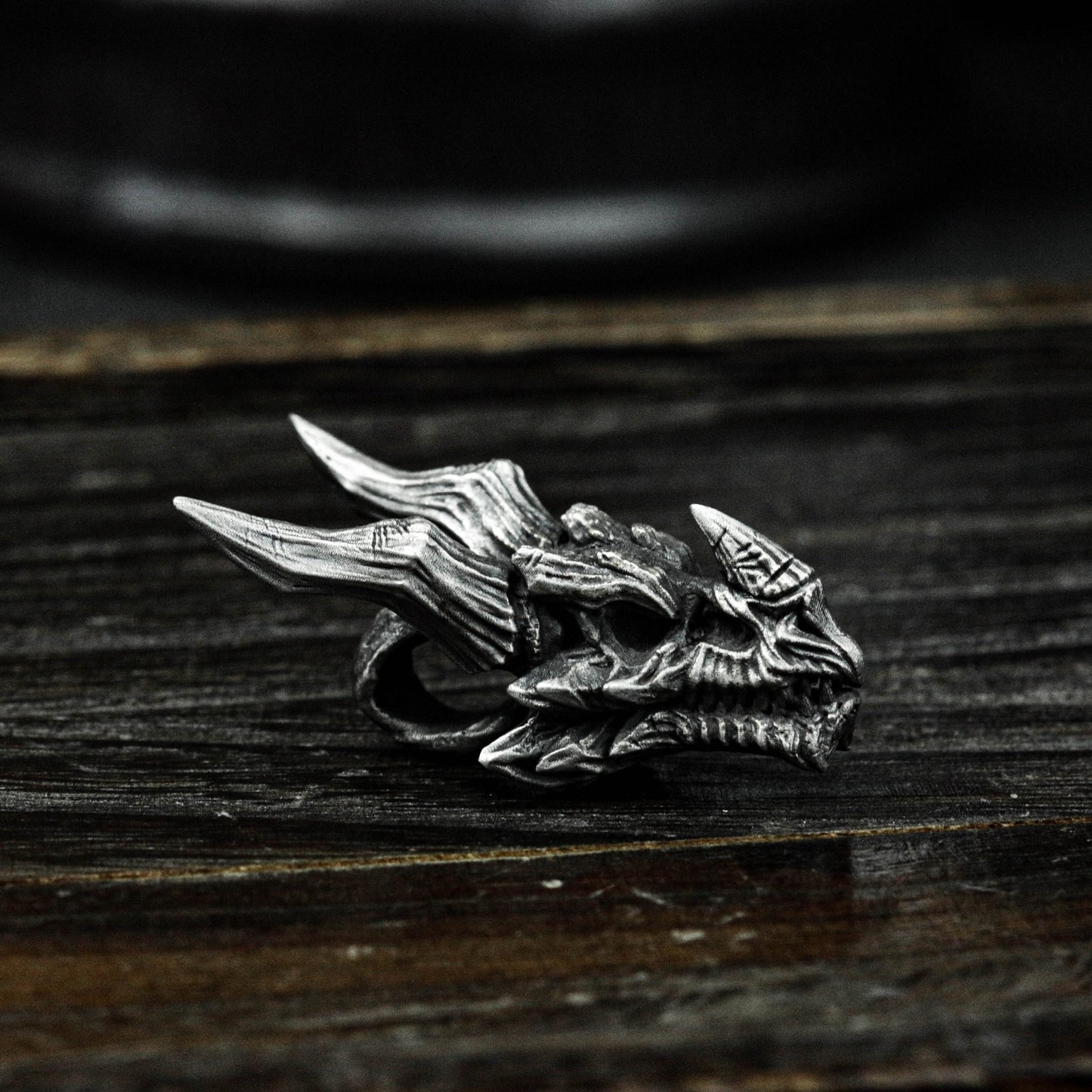 925 sterling silver dragon head bone pendant, skull and crossbones dragon head pendant, dragon head pendant necklace,dragon jewelry