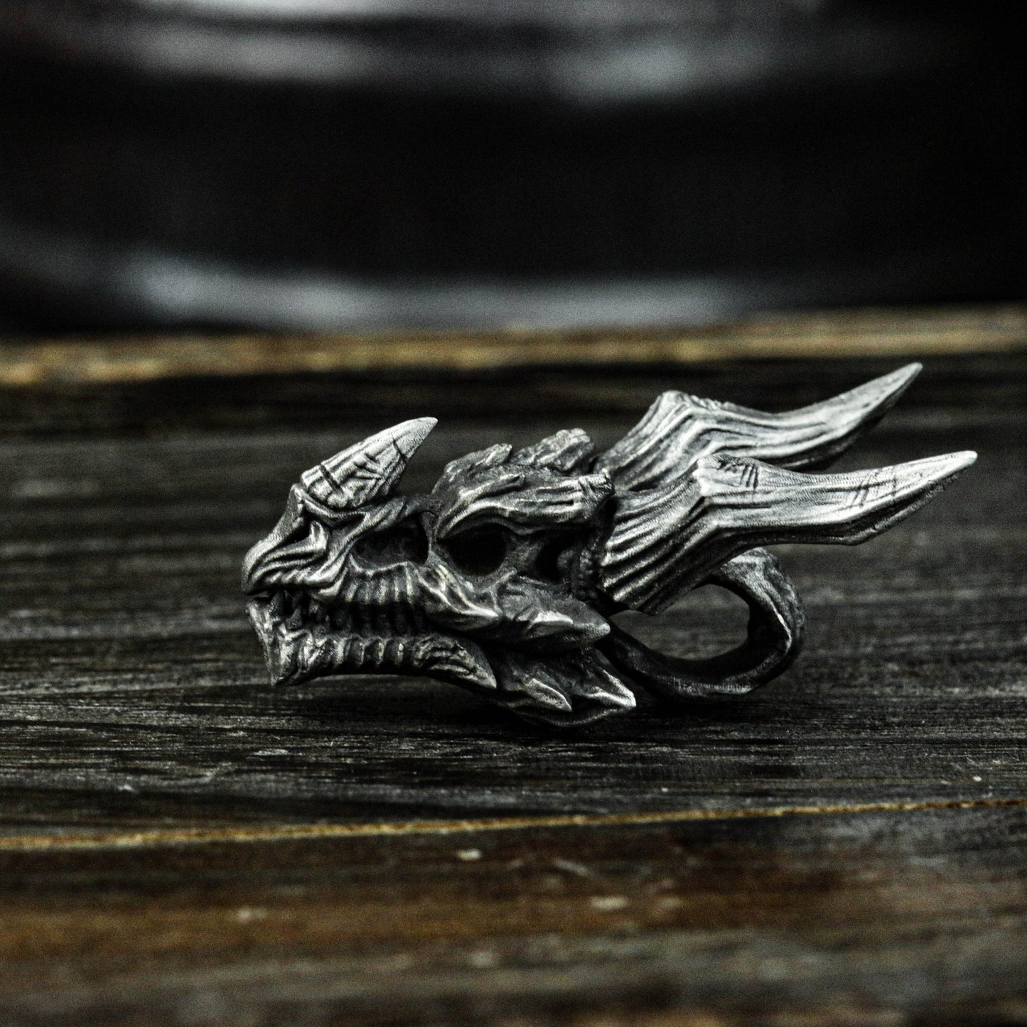 925 sterling silver dragon head bone pendant, skull and crossbones dragon head pendant, dragon head pendant necklace,dragon jewelry