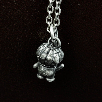 925 sterling silver Halloween pumpkin pendant, pumpkin jewelry, gothic jewelry, Halloween gift