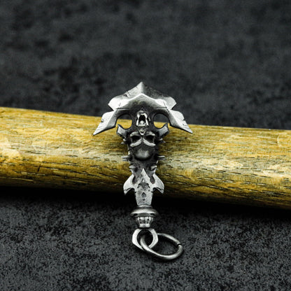 925 Sterling Silver Anchor Skull Necklace, Skull Anchor Pendant for Men, Nautical Jewelry, Surfer Necklace, Christmas Gifts for Him