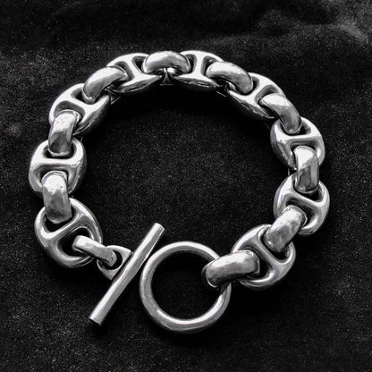 925 Sterling Silver Bracelet - Adjustable Link Bracelet - Handmade Artisan Silver Jewelry - Viking Silver Bracelet - Link Bracelet for Men.