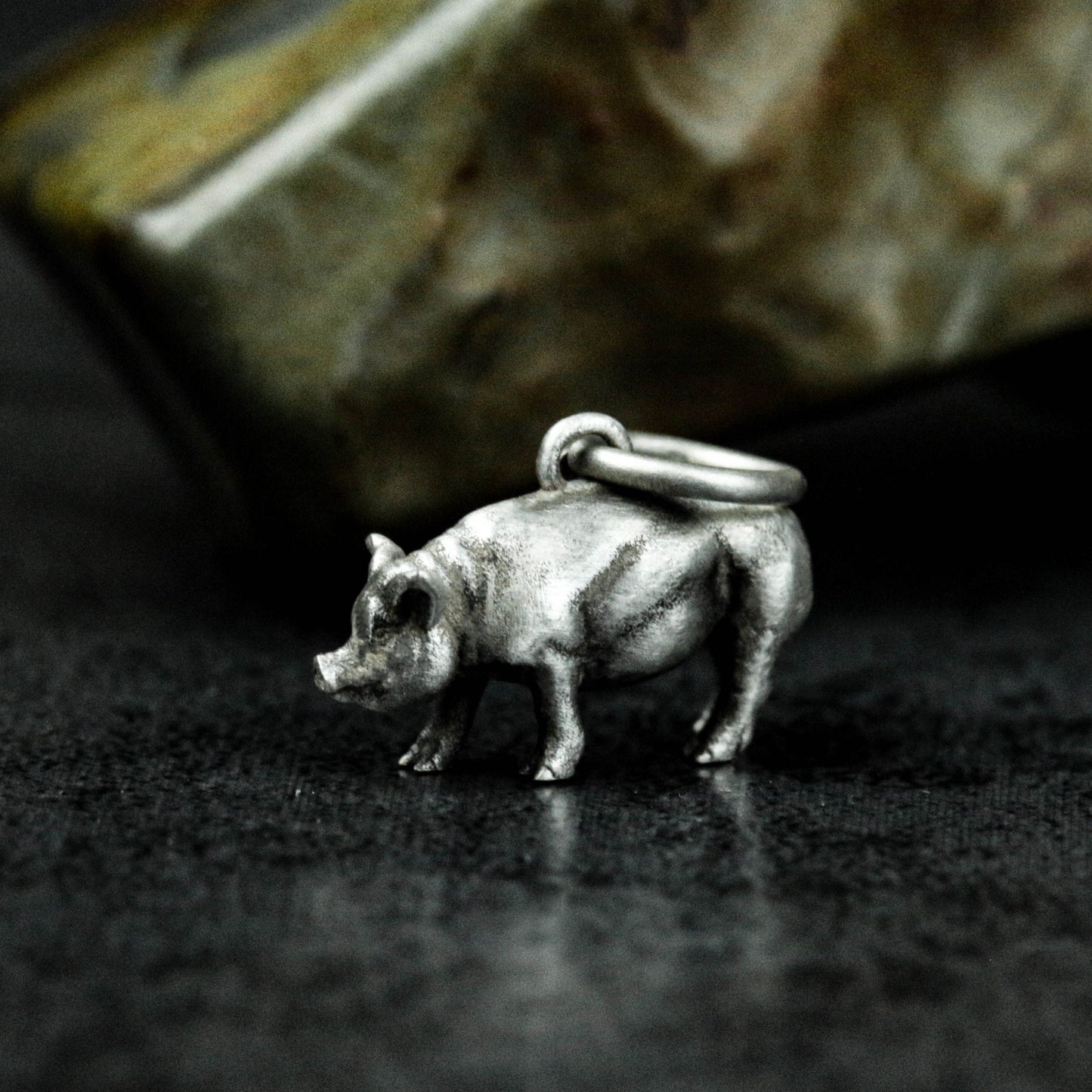 925 sterling silver piggy pendant necklace, pig pendant, animal jewelry, gift for men