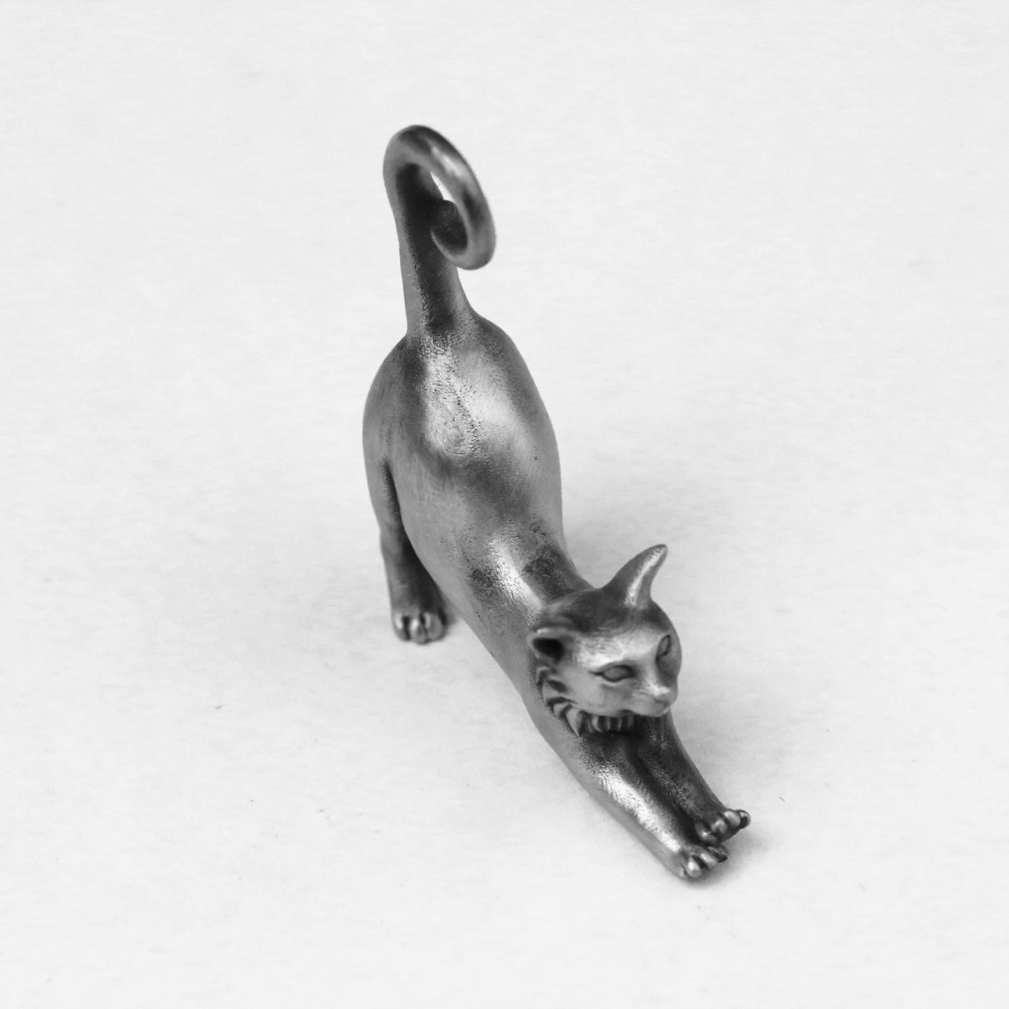 925 silver lazy cat pendant, stretched out cat jewellery, women's jewellery