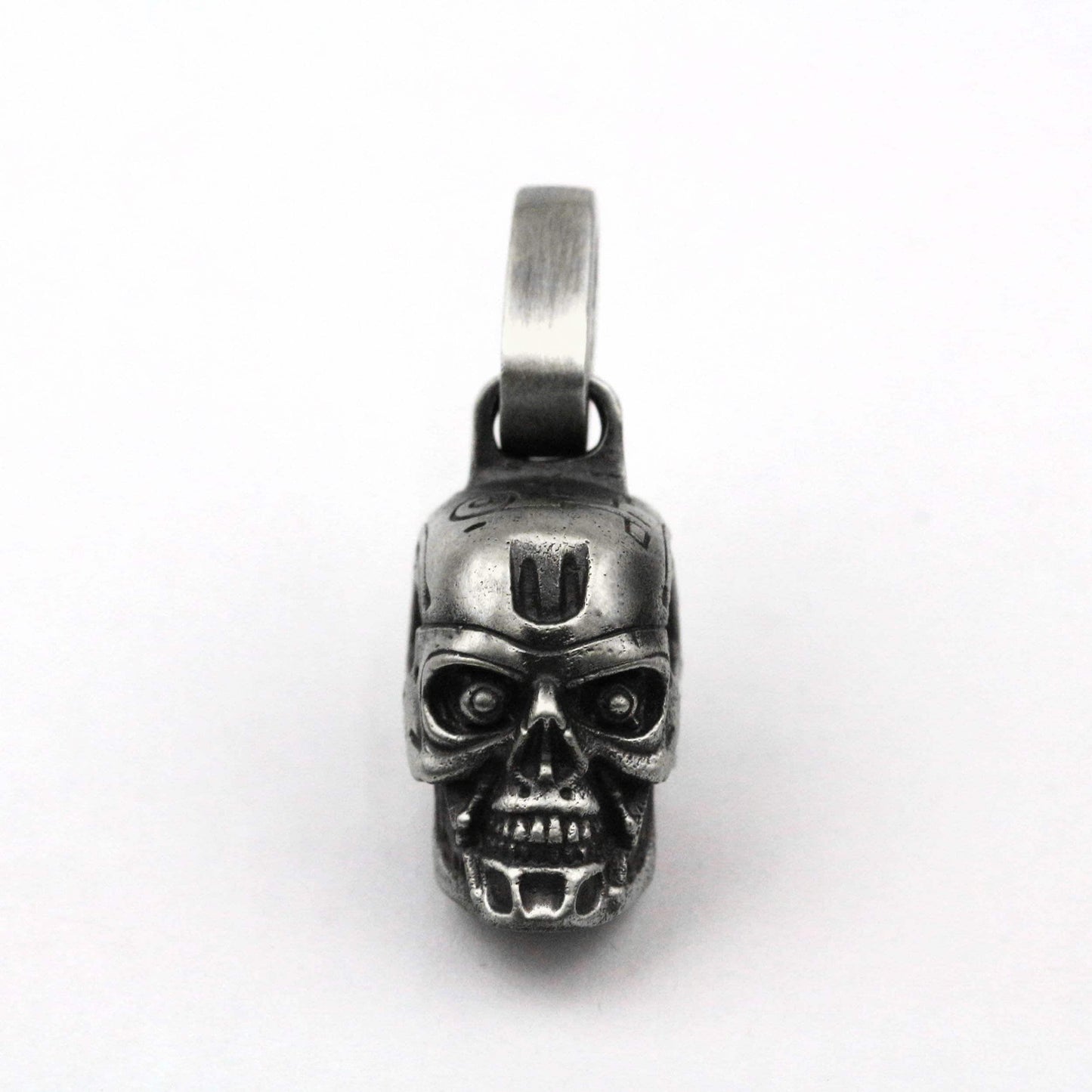 925 silver Terminator T-800 Pendant Charm Necklace Men's Jewelry Skull Robot Pendant Retro Brass Keychain Handmade Jewelry