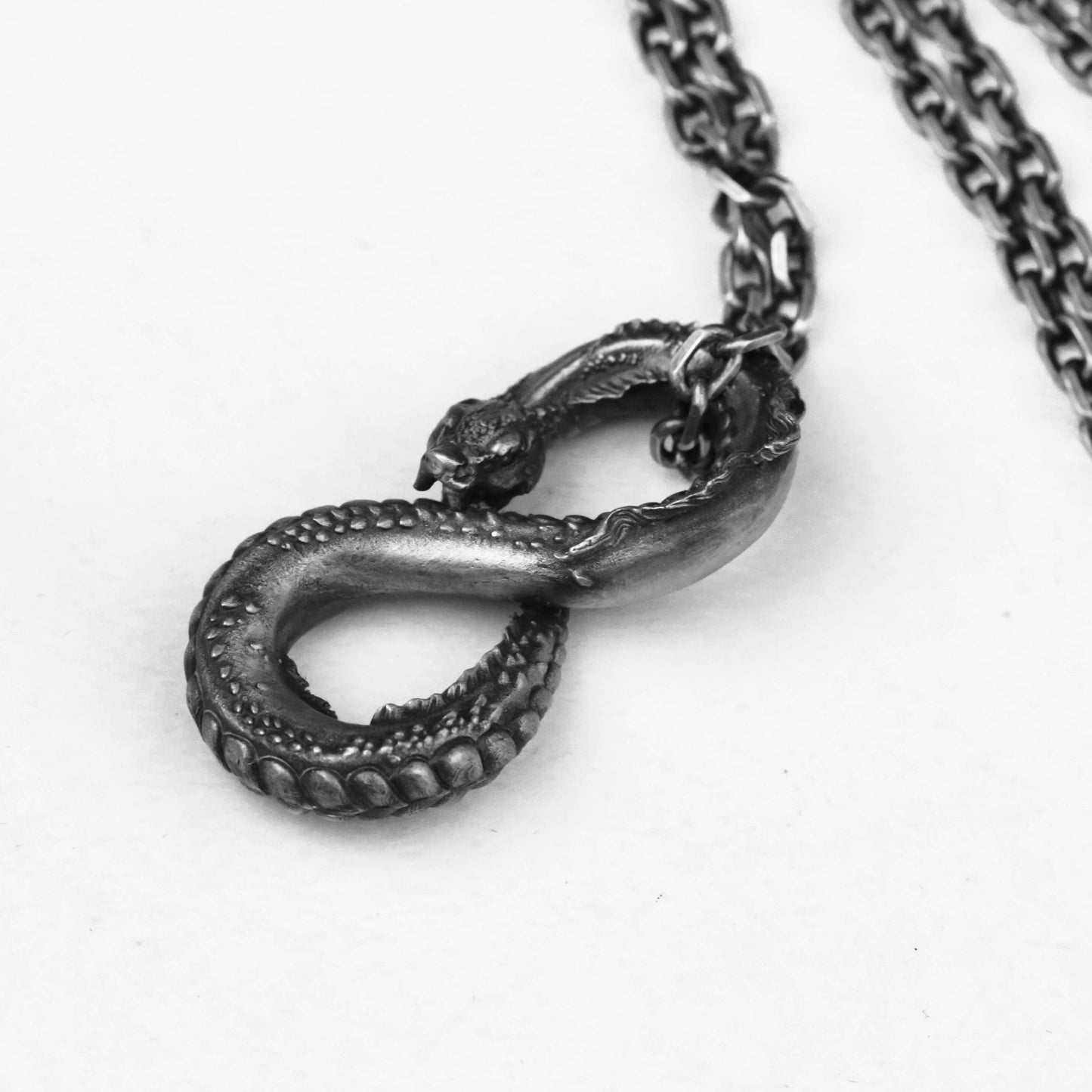 Snake Pendant Venomous Snake Pendant  dragon necklace Auger 925 silver pendant necklace, handmade unique necklace, faith gift pendant