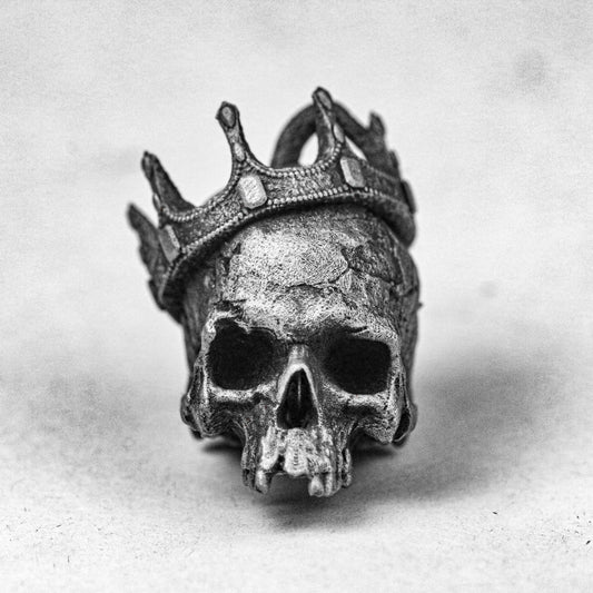 Men's Necklace/Crown Skull Silver Pendant/Premium Supreme Skeleton Wisdom Bone Crushing Gothic Gift - Creative Personalization