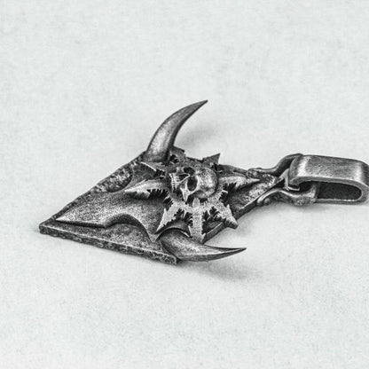 925 Sterling Silver Bull Head Prismatic Pendant-Totem Tag-Silver Hexagram Swordsman Lovers Precious Gift-Handmade