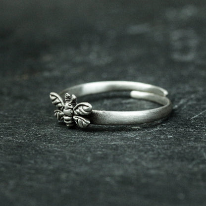 925 sterling silver bee rings, small bee rings, minimalism, honey handmade rings - Handmade