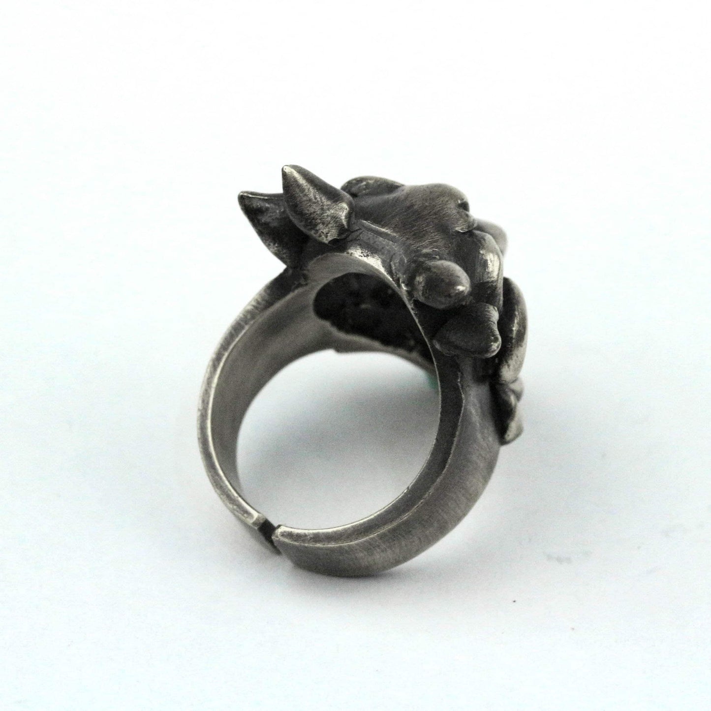 925 silver Devil Satan ring,Devil ring, ugly skull ring, horned skull ring, evil skull ring, brass handmade jewelry