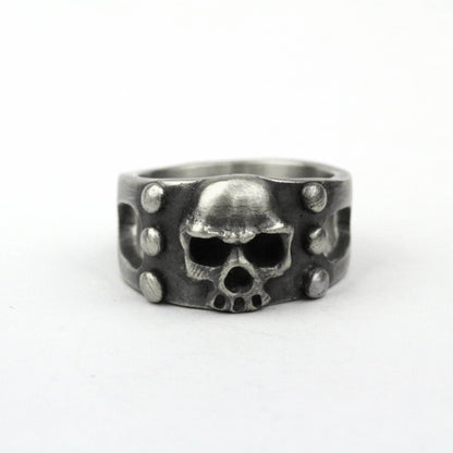 925 silver Skull ring, rivet skull ring, unique skull ring, brass handmade jewelry