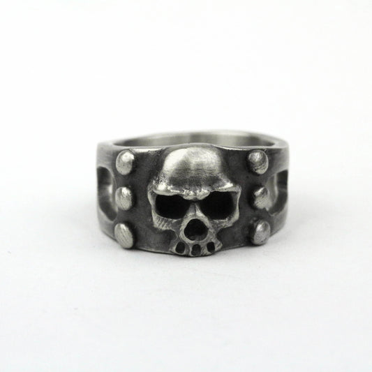 925 silver Skull ring, rivet skull ring, unique skull ring, brass handmade jewelry