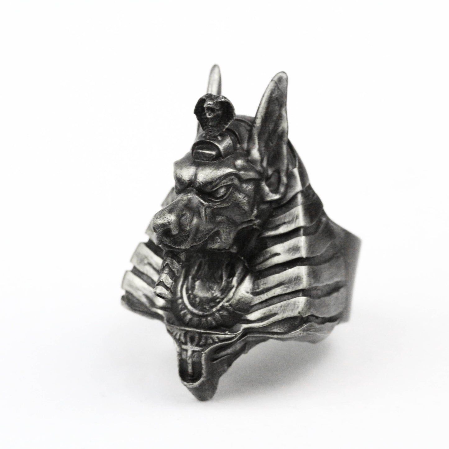 Anubis ring Egyptian god of death ring patron saint of pharaoh soul Egyptian king Anubis brass craftsman making jewelry