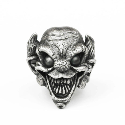 925 silver skull ring,big mouth ring,The Lord of the Dead Forest Ring,Japanese retro mythological figure, Brass handmade jewelry