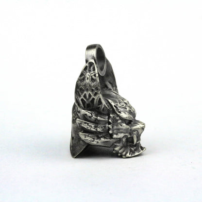 925 silver Japanese Samurai Helmet Pendant, Harajuku Spiked Knight Helmet Pendant, Spike Pendant, Demon Knight Necklace Handmade Jewelry