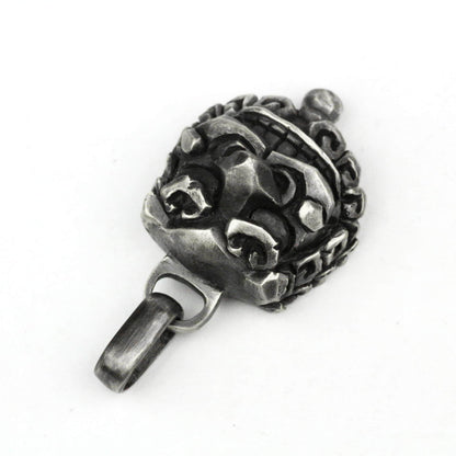 Chinese style Tang lion pendant,Lion Pendant,Tang Lion Pendant, Lion Ball Pendant,Silver Foo Dog Necklace Chinese Guardian Fu Lion Accessory