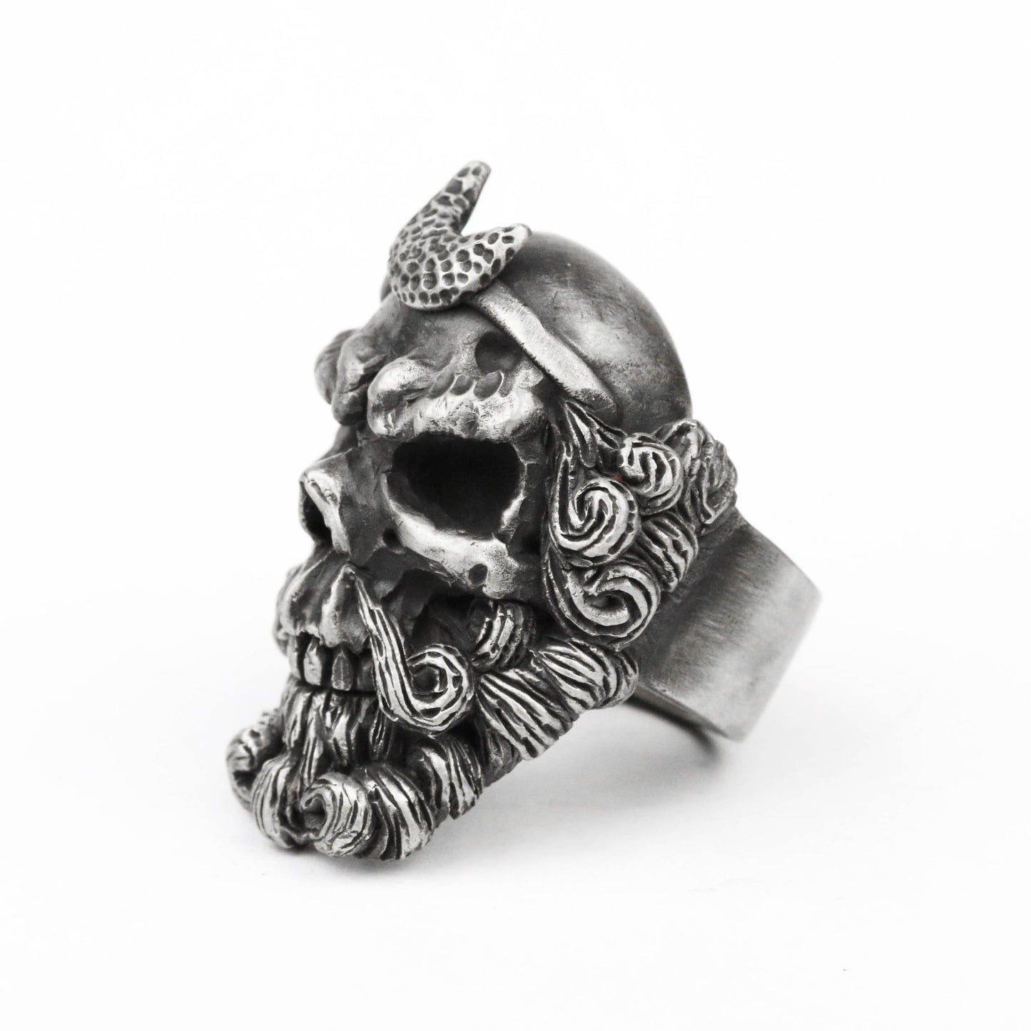 925 silver monkey king skull ring,Dark Skull Ring, Journey to the West Ring, Evil Skull Ring, Sha Wujing Ring, Brass Handmade Jewelry